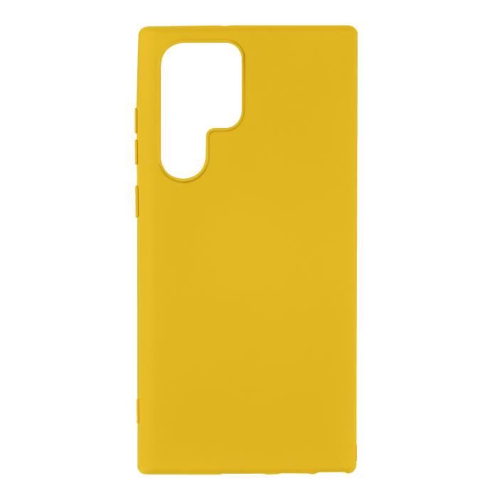Coque pour Samsung Galaxy S22 Ultra Silicone Semi-rigide Finition Soft-touch Jaune