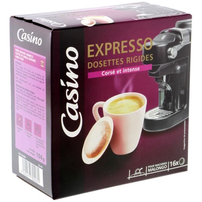 CASINO Café moulu en dossettes rigides Expresso - 16x 104 g