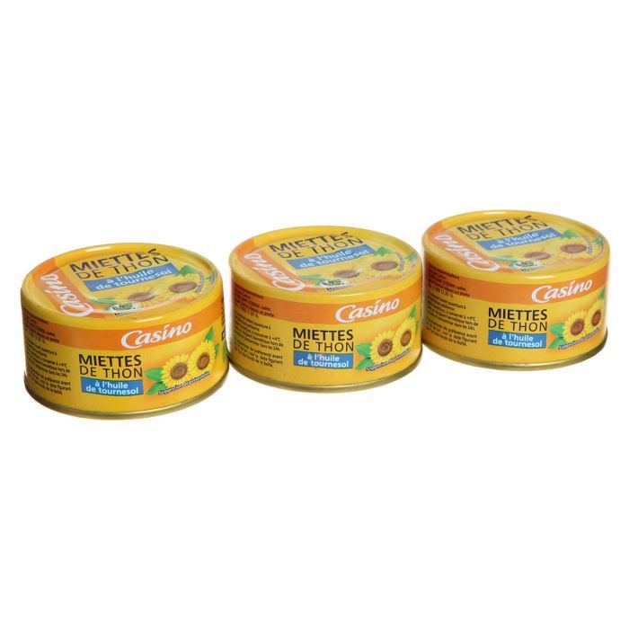 CASINO Miettes de Thon Huile 3x80g