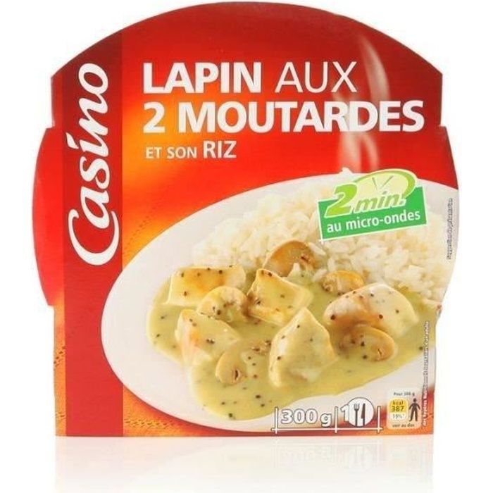 CASINO Lapin aux 2 Moutardes et son Riz 300g