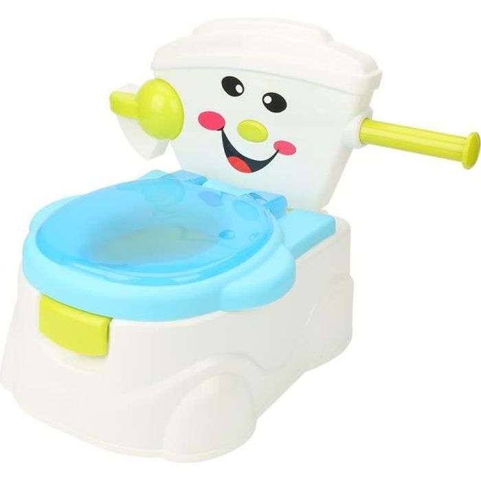 Wakects Pot Bébé Toilette de Voyage Portable Design Amusant pour Enfant Musical Siège de Pot Toilette avec Poignée Antidérapant-XIC
