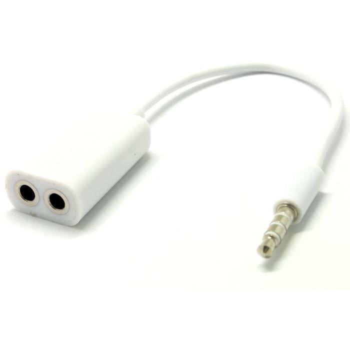 Vale 3.5mm Double Double Jack Splitter Audio Partager Musique Câble adaptateur pour écouteurs