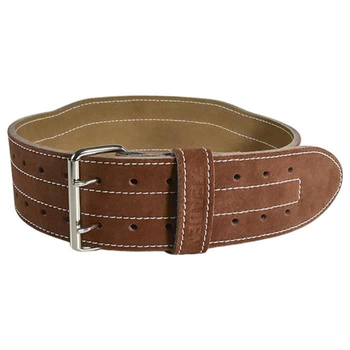 Ceinture d'haltérophilie Support dorsal en cuir PU large pour la musculation Fitness Cross Training Entraînement L brun