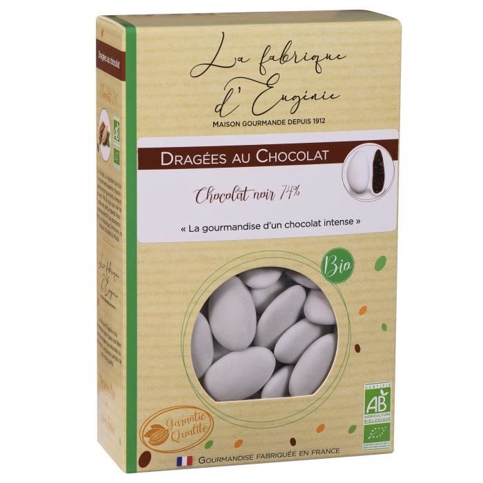 LA FABRIQUE D'EUGENIE Dragées au chocolat noir 74% - Blanc - 500 g
