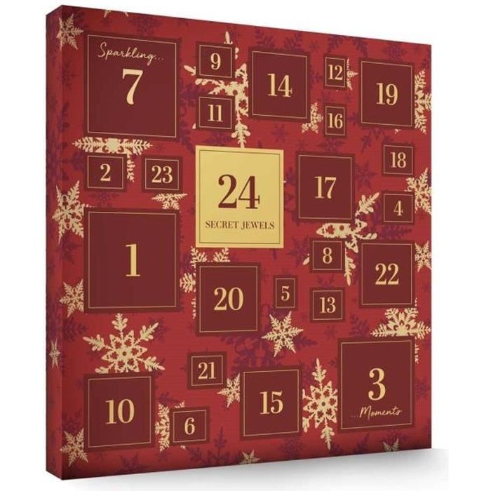 Calendrier de l'Avent Rouge Noel à 24 bijoux tendances pour Femme