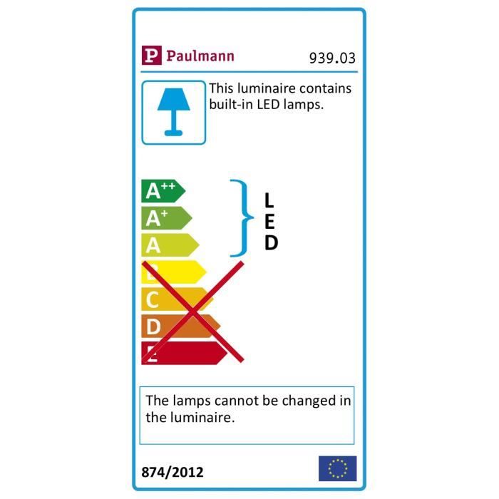 Paulmann 93903 Encastrés LED Coin Slim IP23 rond 6,8 W alu Kit de 3 à intensité variable et orientables