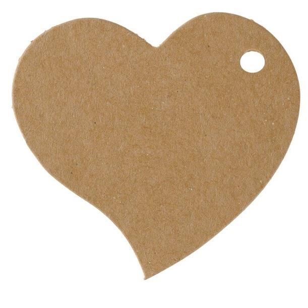 Marque-place mariage coeur kraft naturel (x10) R/4867