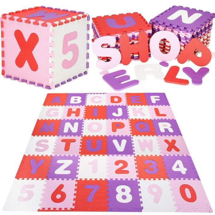 SPRINGOS® grand Tapis de jeu 36 puzzles lettres colorées Tapis éducatif pour bébés 175x175cm Mousse Tapis de jeu pour jeunes enfants