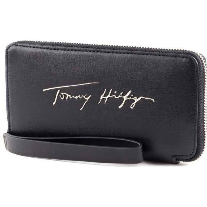 TOMMY HILFIGER Iconic Tommy Large Zip Around Wallet Black [144594] -  porte-monnaie porte monnaie