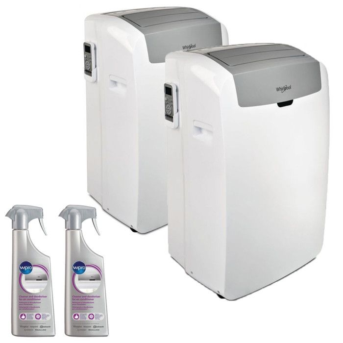 Pack de 2x Climatiseur mobile monobloc 3 vitesses Déshumidification pour surface 35m2