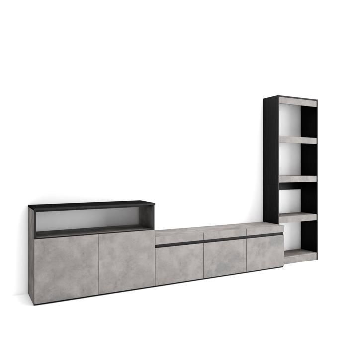Ensemble Meuble TV 310x35x186cm Pour les TV jusquà 65 Ciment RF3165 Ensemble Meuble TV 310x35x186cm Pour les TV jusquà 65 Ciment RF3165