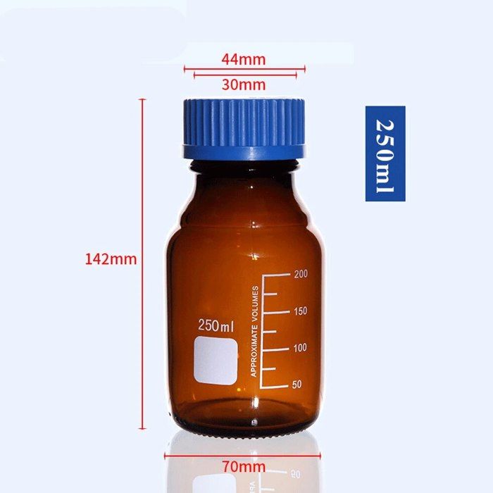 Lot De Bouteilles En Verre épais Pour Laboratoire - Volumes 25ml à 1000ml, Bouchon à Vis - Neuves