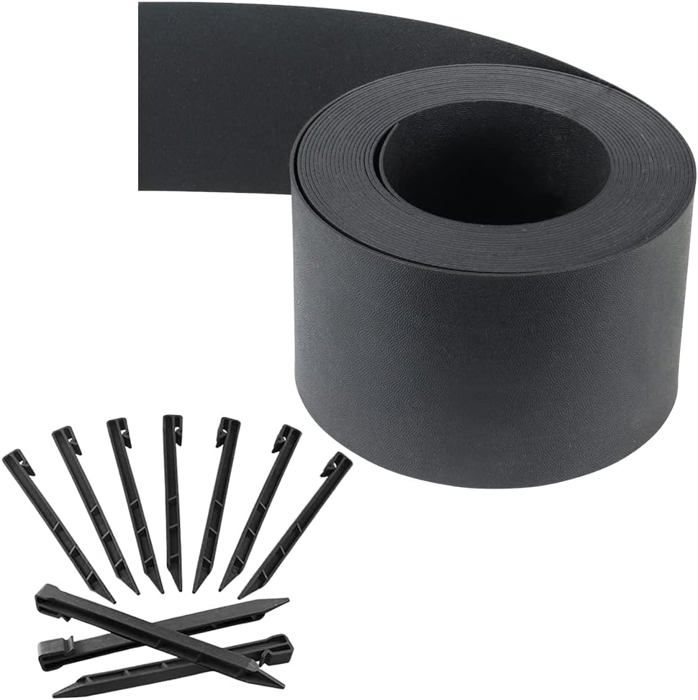 10M Bordure De Jardin En Plastique, Bordure De Jardin Flexible Avec 30 Piquets De Jardin