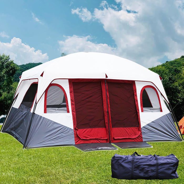 Tente Familiale OUTSUNNY – 4-5 Personnes – Verte – Fibre De Verre – 2,40 X 2,40 M