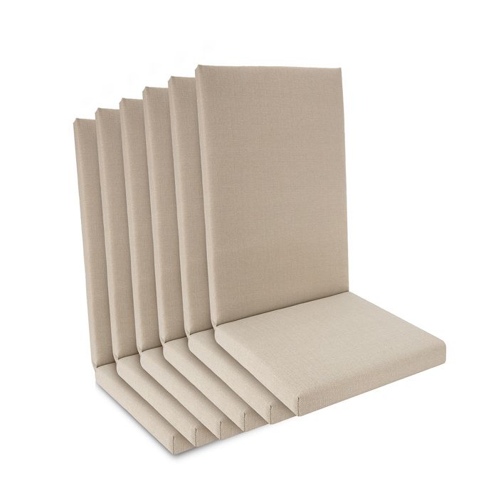Lot de 6 coussins dassise imperméables pour chaises à dossier haut 100 x 50 x 5 5 cm beige Lot de 6 coussins dassise imperméables pour chaises à dossier haut 100 x 50 x 5 5 cm beige