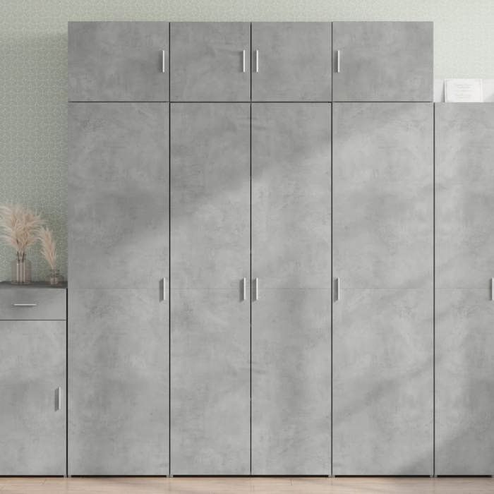 vidaXL Buffet haut gris béton 80x425x185 cm bois dingénierie 3281437
