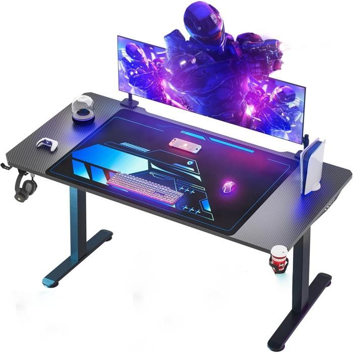 Bureau Gaming180 x 70 cm Bureau Gamer Ergonomique avec Tapis de Souris Porte-gobelet et Crochet pour Casque Meuble Multimedia Bureau Gaming180 x 70 cm Bureau Gamer Ergonomique avec Tapis de Souris Porte-gobelet et Crochet pour Casque Meuble Multimedia