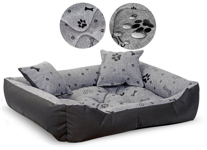 Niche pour chien 100x75 cm imperméable os noir