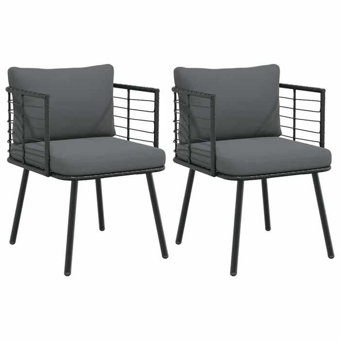 vidaXL Chaises de jardin lot de 2 avec coussins résine tressée siège de jardin chaise de patio chaise à manger de 3328656