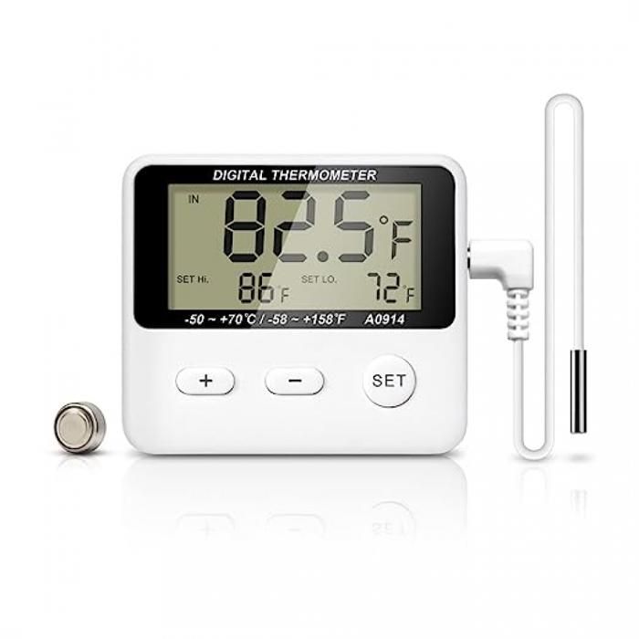 Comparer les prix de Thermomètre daquarium numérique thermomètre précis pour aquarium et terrarium avec alarme de température haute/basse