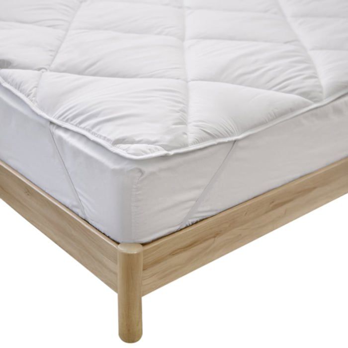Surmatelas 90x190 cm Confort Anti-acariens - Traitement naturel - Fabriqué en France - BLEU CALIN