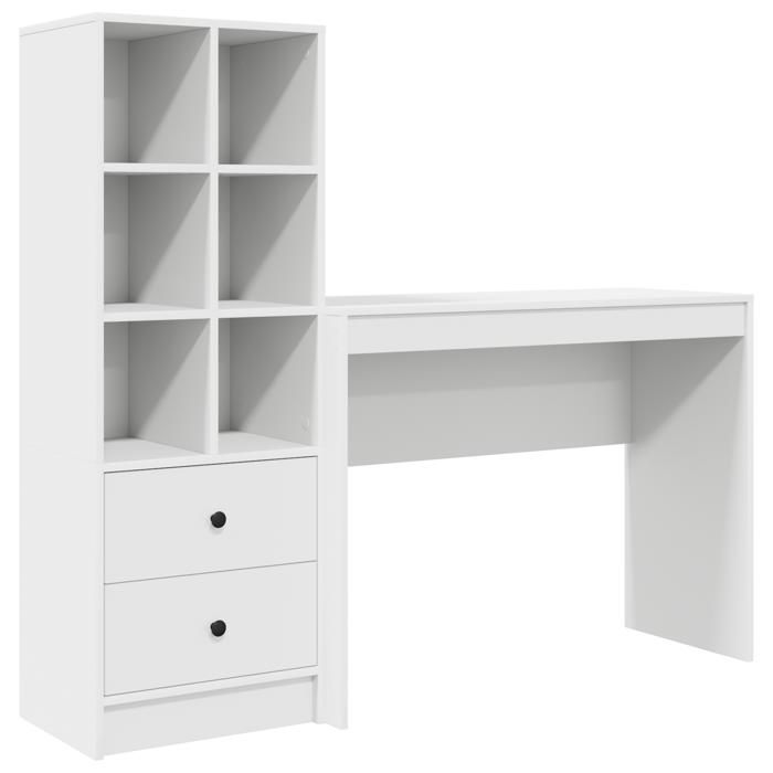 447726& Bahut de Rangement Pour séjour - Bureau de stockage blanc en bois