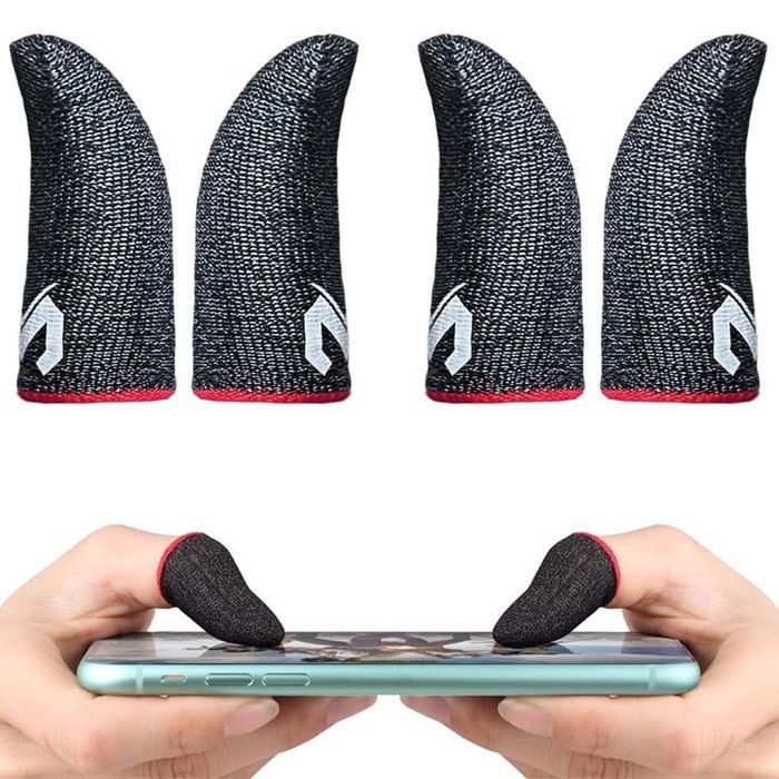 Doigtiers de jeu mobiles paquet de 4 Doigts respirants résistants à la transpiration Prise de vue et visée  GANT POUR ECRAN TACTILE