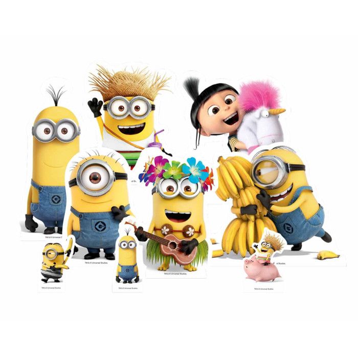 Figurines en carton - Minions - 25 cm - Jaune - Décoration de fête