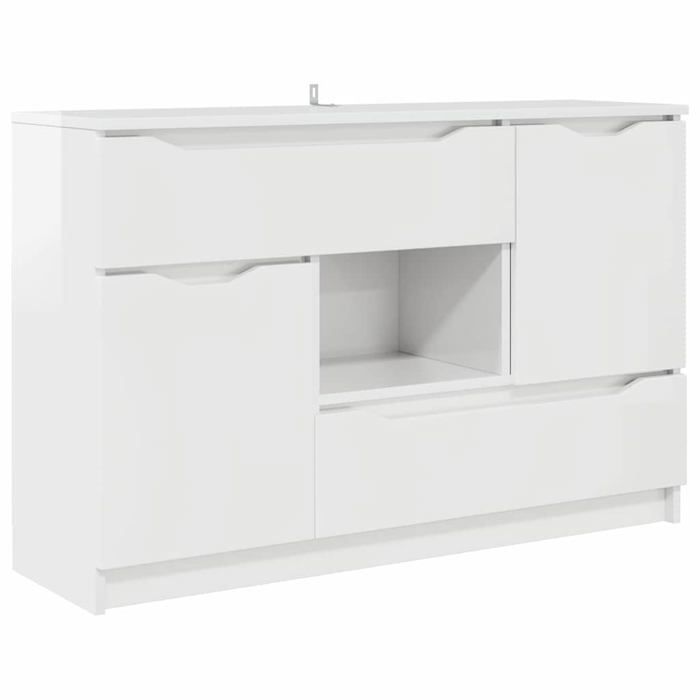 Buffet moderne en bois dingénierie - vidaXL - Blanc brillant - 100x30x656 cm - Grande capacité de rangement