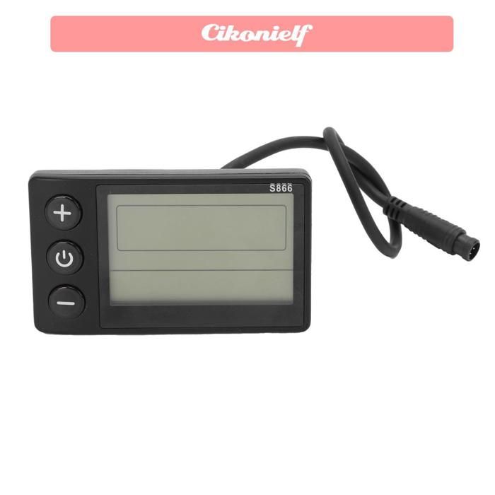 Compteur de vitesse de vélo panneau de commande de compteur daffichage ABS LCD-S866 avec connecteur à 6 broches pour la