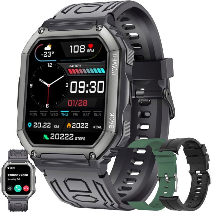 1 8 Amoled Montre Connectée Homme Avec Appel Bluetooth 5 2/Numérotation Smartwatch Compatible Samsung Huawei Xiaomi Androi[YS843]
