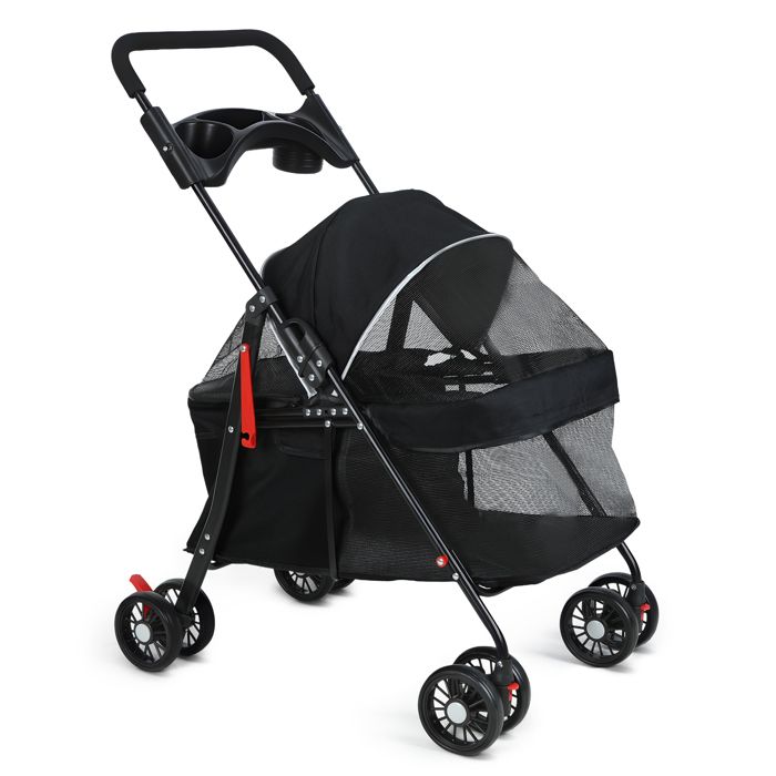 Meilleurs prix pour Sac de transport à roulettes pour animaux - Fianao - Métal - 98X70X50cm - Filet de ventilation - NOIR