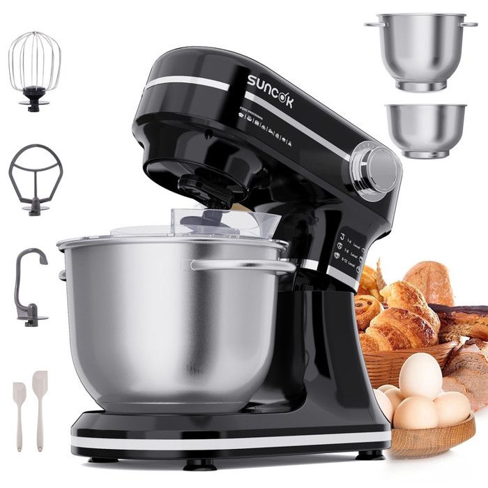 Robot Pâtissier SUNCOK Robot Culinaire Multifonction avec Bol Inoxydable