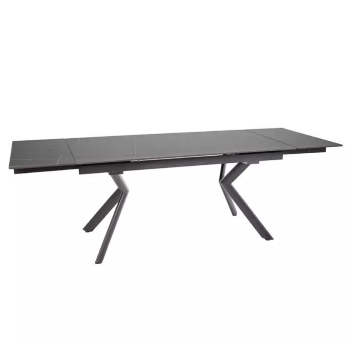Table à Manger - Meubles&Design - Table DELLA extensible 160 + 80 cm en céramique noir mat 4 pieds noirs Table à Manger - Meubles&Design - Table DELLA extensible 160 + 80 cm en céramique noir mat 4 pieds noirs