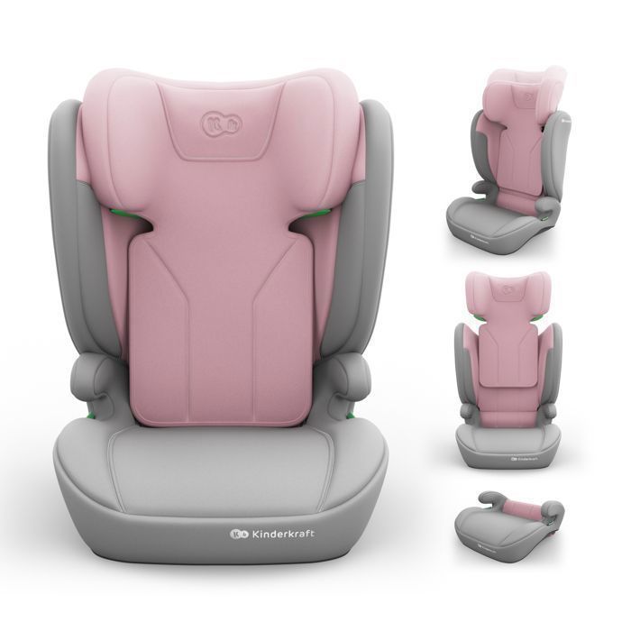 Siège auto Kinderkraft I-SPARK 2 PLUS i-Size 100-150 cm confort enfant trajet long rehausseur évolutif rose