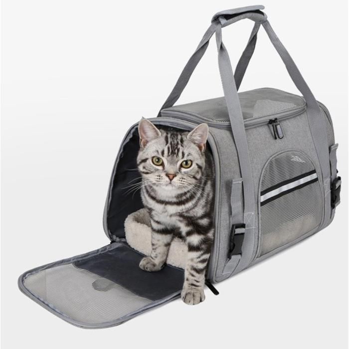 Sac pour chien sac de transport pour animaux de compagnie gris .