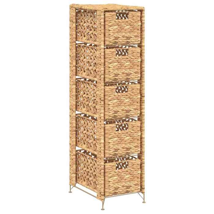 Unité de rangement rustique avec 5 paniers en jacinthe deau - vidaXL - pour salon - 255 x 37 x 100 cm 275wlk28z