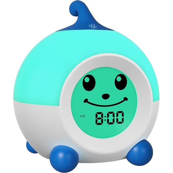 ICODE Reveil Reveil Ef Jour/Nuit avec Veilleuse De Nuit Réveil avec Minuterie D arrêt Automatique Bleu