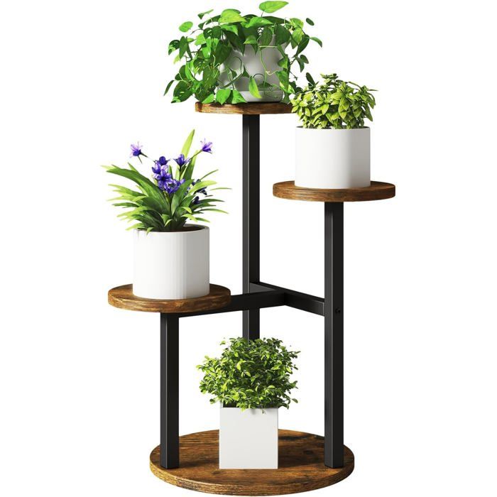 4 Niveaux Support De Plante 52.5Cm De Haut Étagère DAngle Pour Pots De Fleurs Interieur Petit Porte Plantes DIntérieur Pour Terr