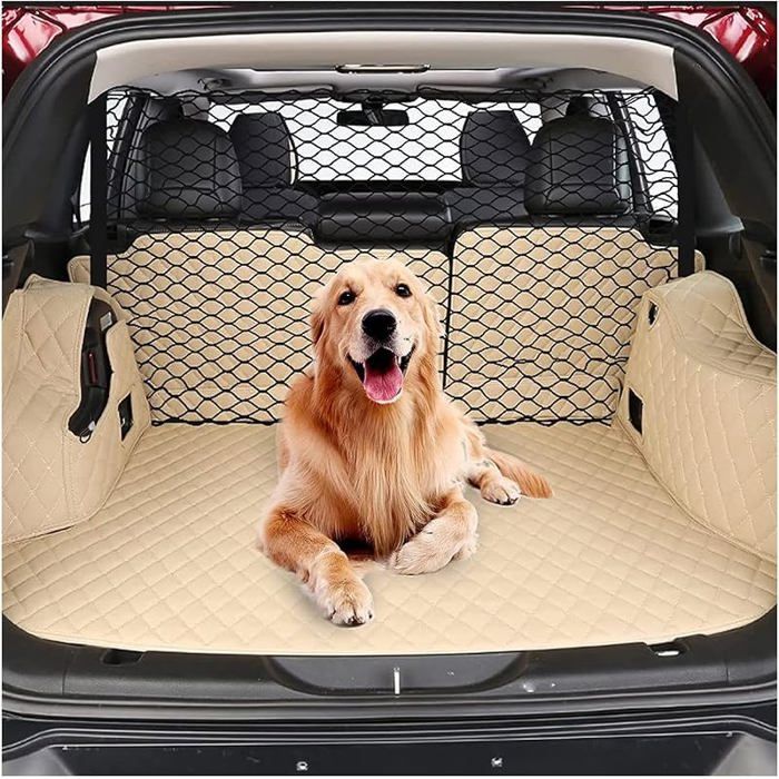 Dog Barrier for Car SUV 47 Inch Pet Net with Metal Hooks Expandable Mesh Cargo Net Car Partition Dog Barrier PARE-CHIEN