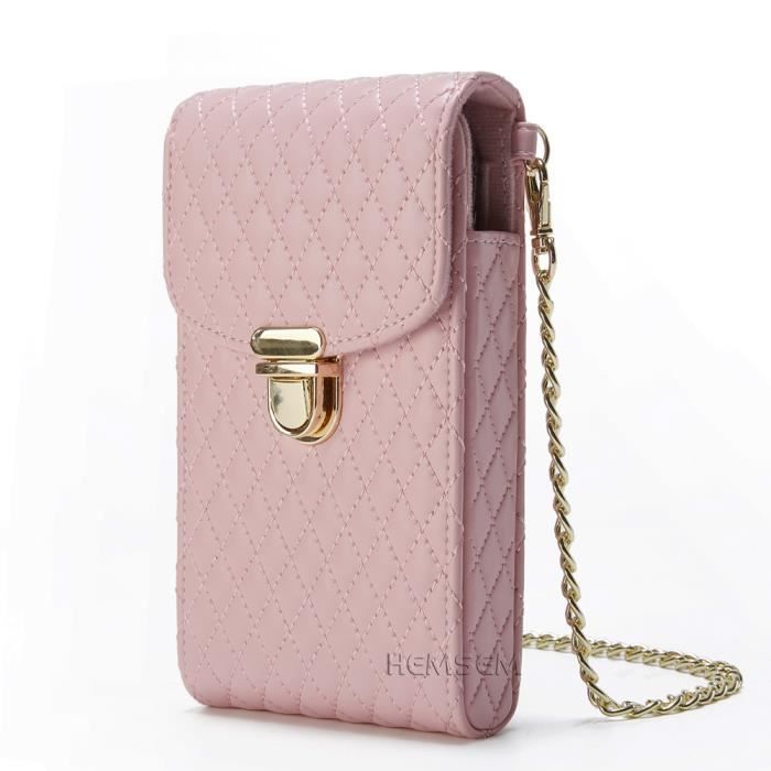 Rose JOStrap Mini sac main en cuir d agneau en poudre