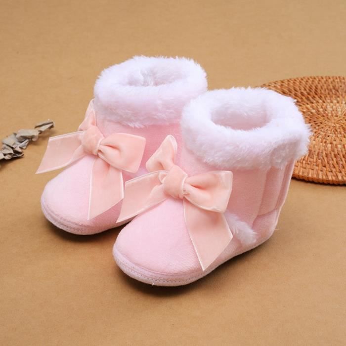 Bottes de neige rose bébé fille