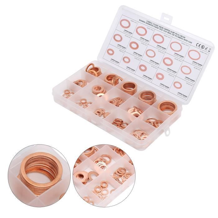 Manchons En Cuivre Pour Sonde De Température - Lot De 15 Avec Rondelle Inox - Pour Climatiseur, Réfrigérateur, Systèmes De Froid