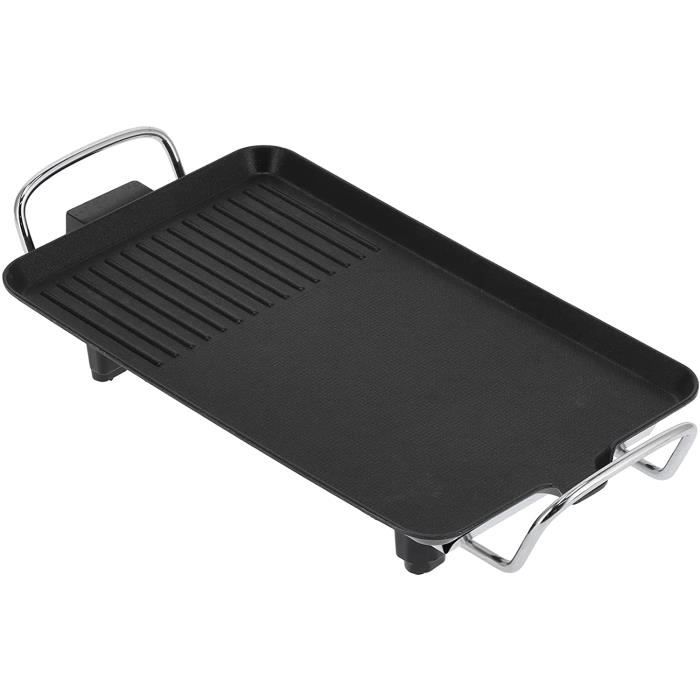 Grill de cuisine, barbecue à double zone en acier inoxydable 1400W avec