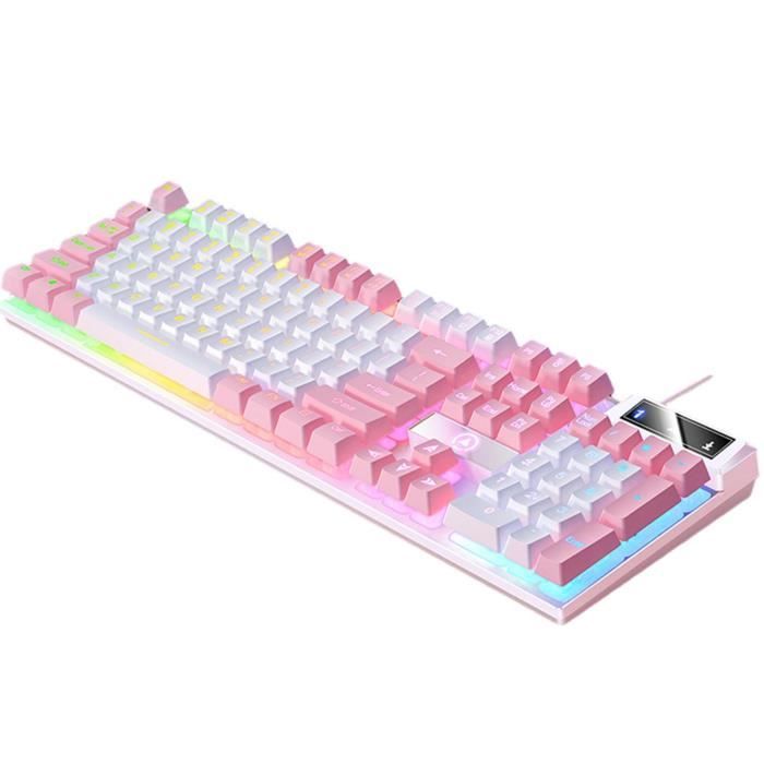 Clavier mécanique Blanc Rose