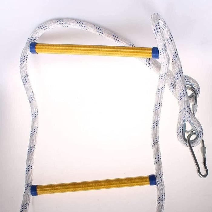 Échelle De Secours Incendie PHONME - 3m - Corde Résistante - 2 Crochets - Déploiement Rapide - Enfants/Adultes
