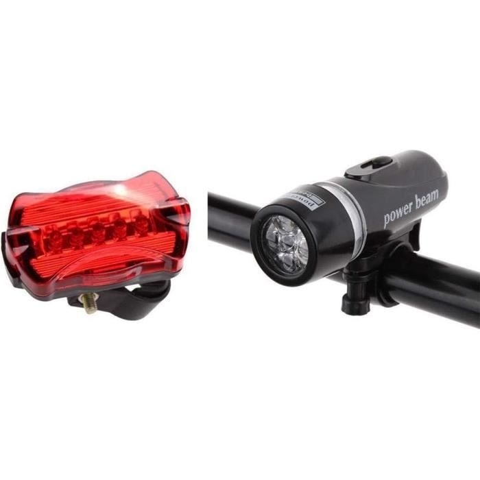 Lot 4 Lampes LED Vélo – Kit Phare Avant + Arrière Avec Piles