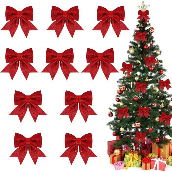 24 Pièces Noeud Velour Sapin De Noel, Torsadé Arcs De Noël Petit Noeuds Pour Couronne Guirlande Porte Cadeau, Decoration Noel Interieur Maison Rouge Noeud D'arbres Décorations Mariages Saint Valentin