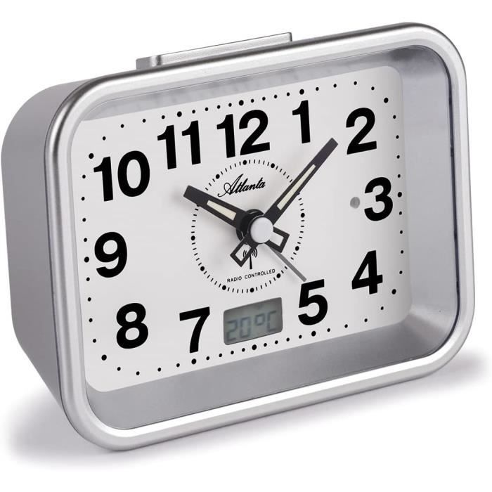 Réveil Radio Waltham Vintage – Blanc/argent – Âge Spatial – Modèle WE611