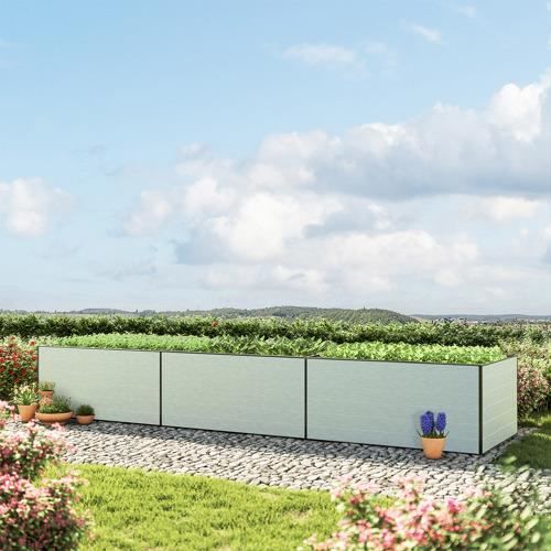 PRIMEYARD 150 X 85 X 77 Cm Carré Potager Surélevé THEO, Acier, Anthracite Métallisé | Inclus Une Mini Serre Et Une Protection Anti-limaces